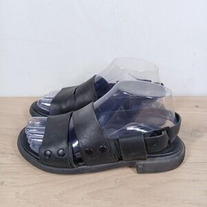 Camper Sandals Womens 6 Black Leather Slingback Strappy Utilitarian Modern